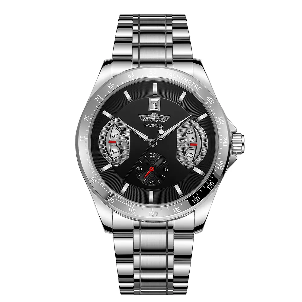 Чоловічий наручний годинник 8267 Silver-Black Winner acs0029763