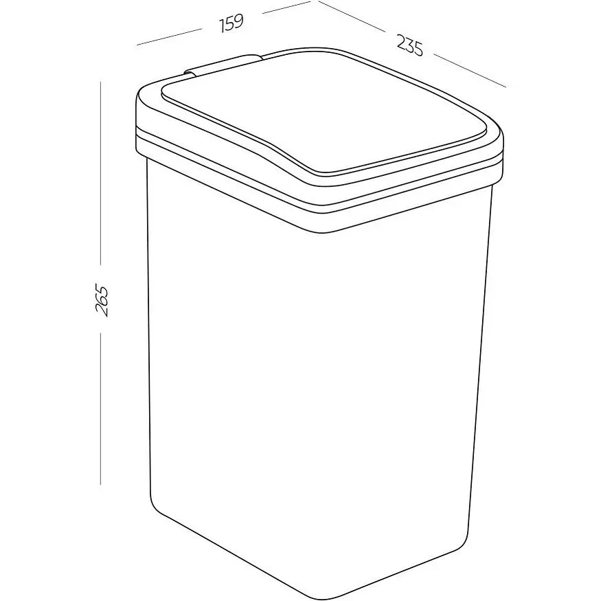 Відро для сміття MBM My Home з кришкою 6 л сіре (BIN-04 6L GRAY) - фото 3