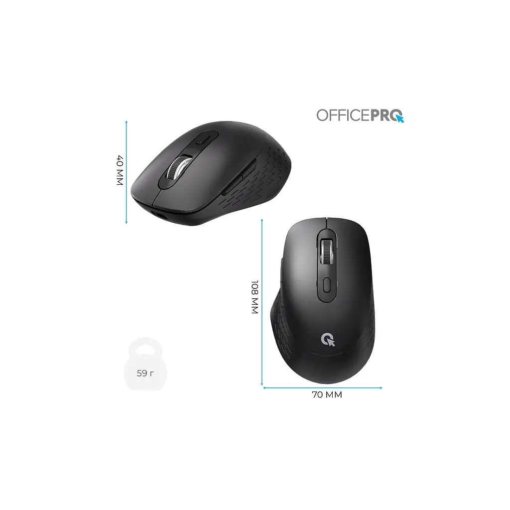 Мишка OfficePro M265B Wireless/Bluetooth Silent Click Black (M265B) - фото 12