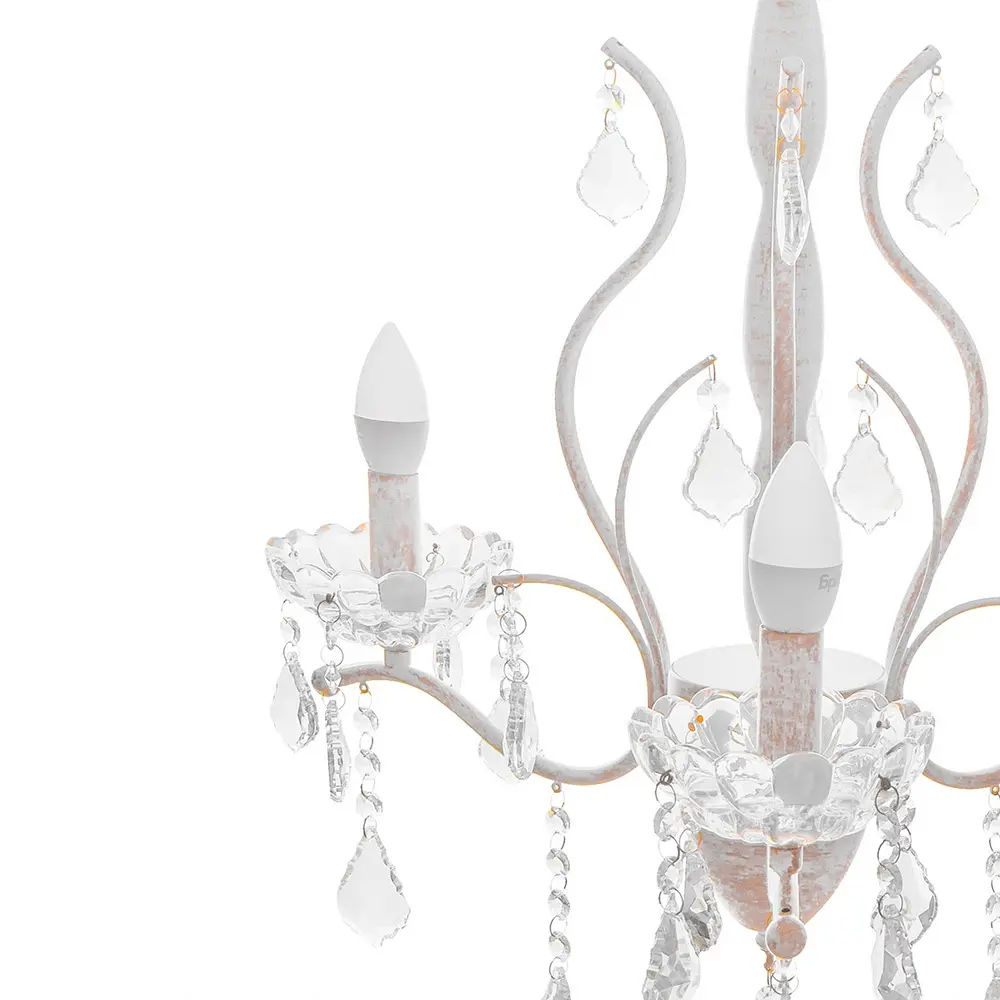 Люстра свеча Brille подвесная хрустальная E14 40W WH (BCL-678S/3) - фото 6