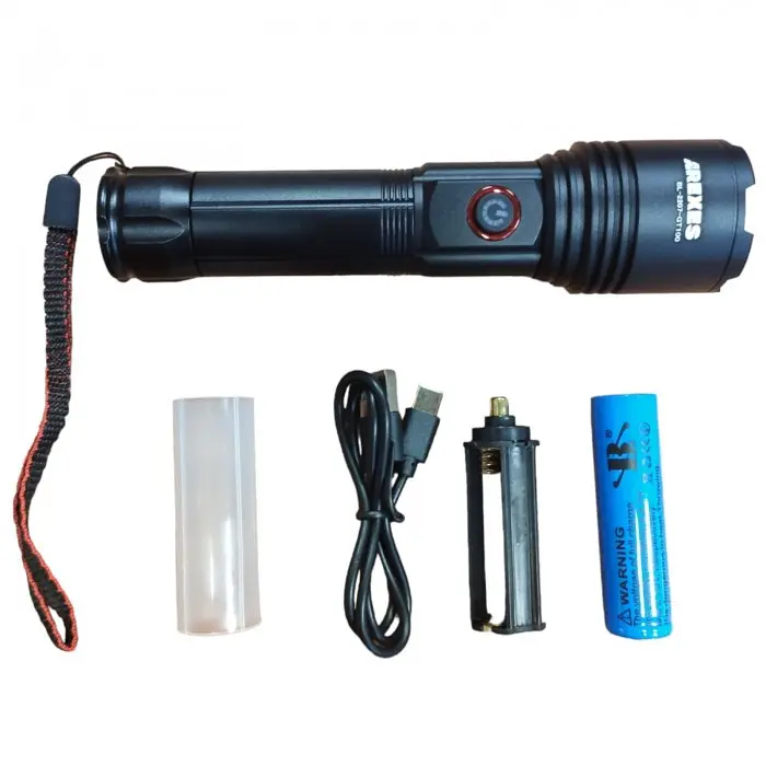 Ліхтар ручний акумуляторний Arexes BL-2207-GT-100 з функцією powerbank акумулятор 18650 - фото 6