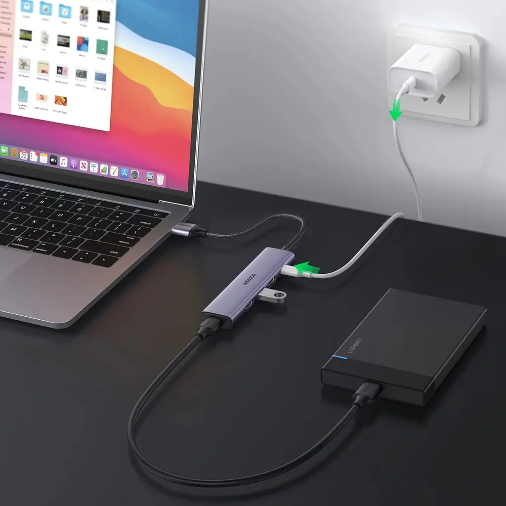 Хаб USB 3.0 -> 4хUSB 3.0 з живленням Type-C CM473 Ugreen - фото 4