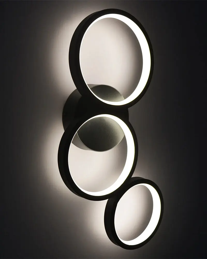Бра, настінний світильник Goldlux 331038 Flamenco LED 1x23W 4000K 36000Lm IP20 чорний - фото 3