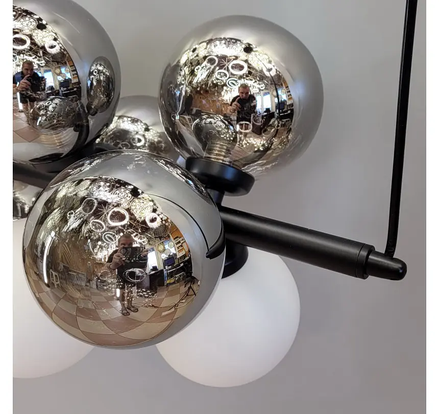 Підвісна люстра Artlight LQ7073-21 на 7 ламп G9 з білими та графітовими плафонами - фото 5