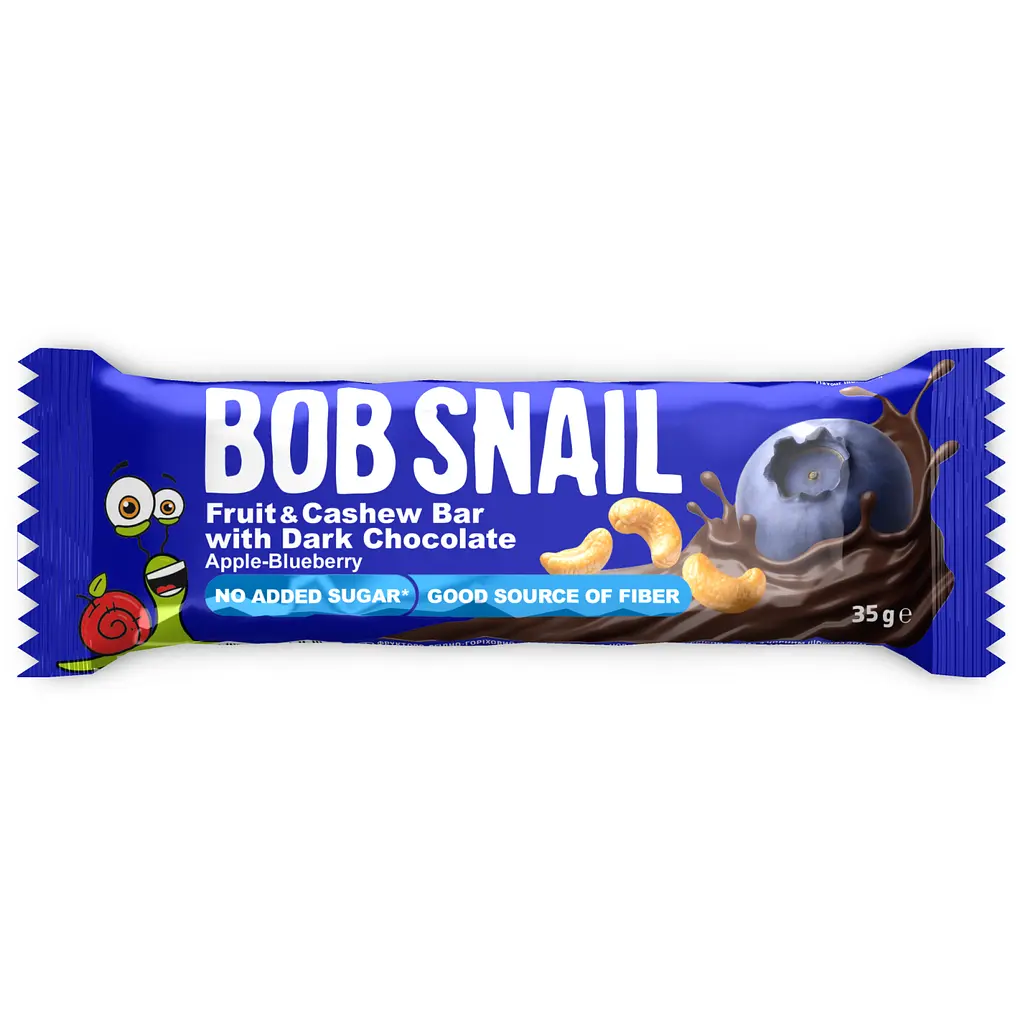 Набір фруктово-ягідно-горіхових батончиків Bob Snail Яблуко-Чорниця-Кеш’ю-Кріспи Кіноа з чорним шоколадом 35 г х 15 шт. - фото 2