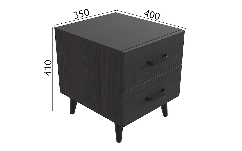 Тумба Віва 2 на конусних ніжках Ferrum-decor 41x35x40 Чорний метал ДСП Сосна Кембра 16 мм (FRD-106810) - фото 4
