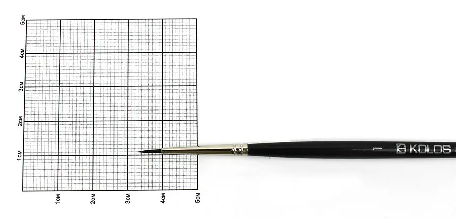 Пензель білка кругла Classic 3049R № 1 коротка ручка Kolos - фото 2