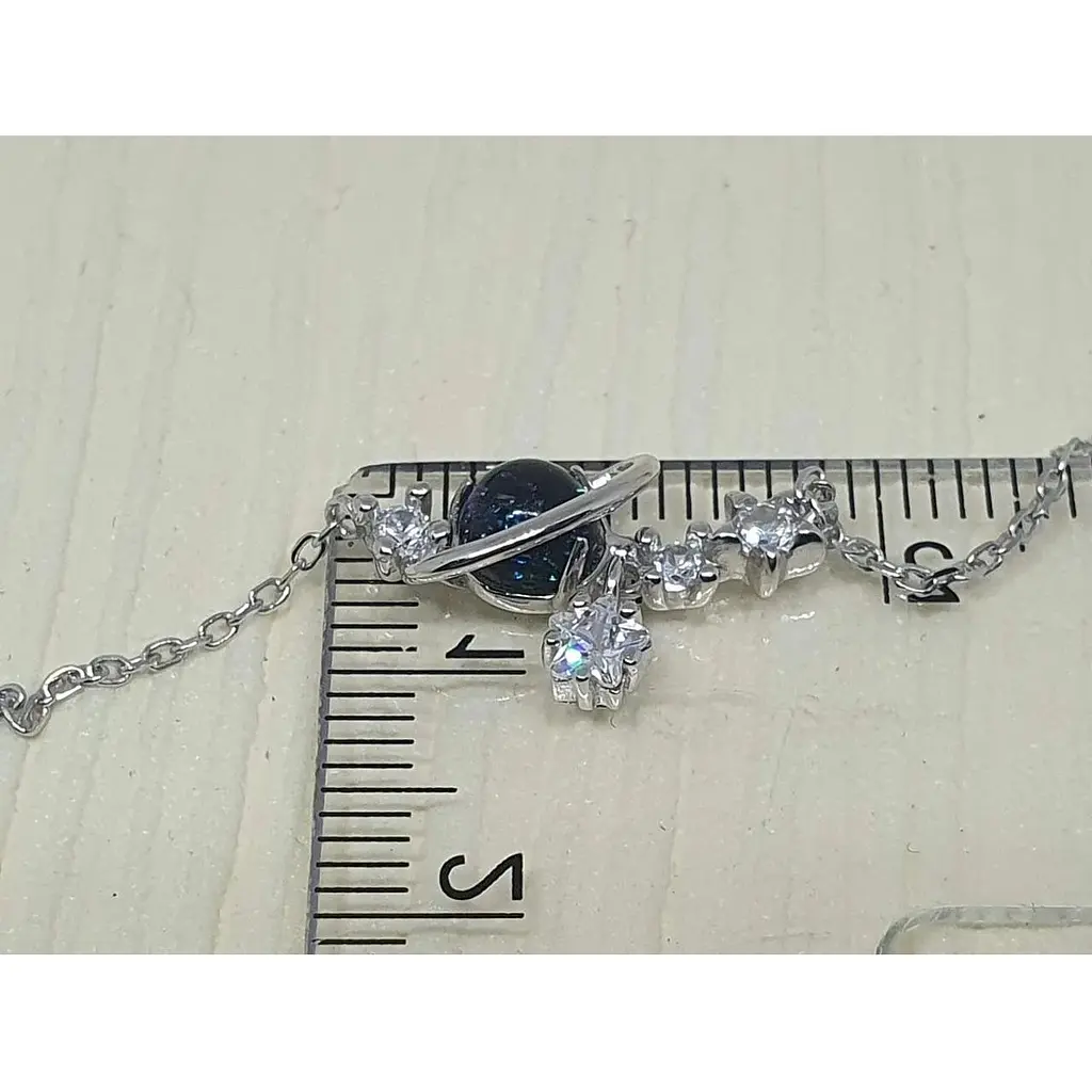 Срібне кольє Аметист з фіанітами 1251107 - фото 4