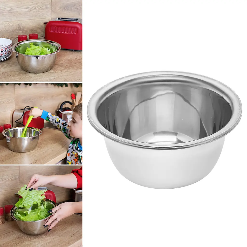 Миска кухонна глибока посилена з нержавіючої сталі Ø 25 см H 11 см 3 л, Kitchen Master Сріблястий 85313 - фото 2