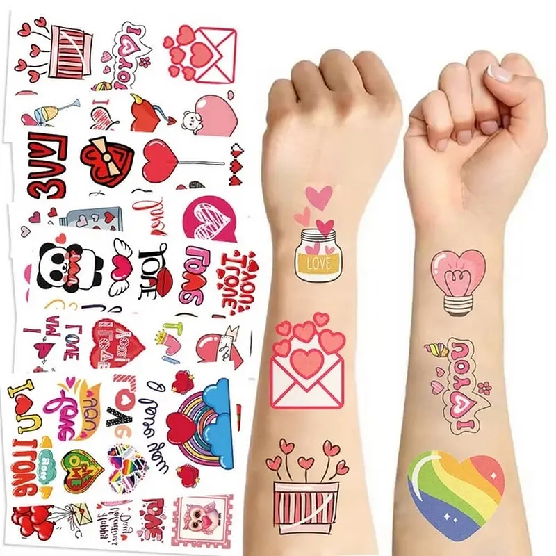 Набір тимчасових тату "Кохання №3" Fresh Tattoo Love-tattoo-mini-set-2-10, 10 штук, розмір 12 х 7 см - фото 4
