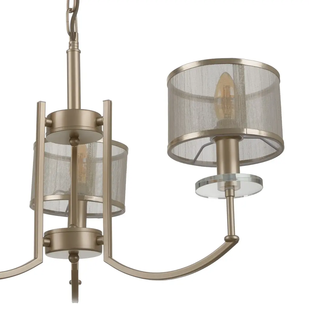 Люстра подвесная Brille с абажуром E14 40W G (BKL-498S/3) - фото 3