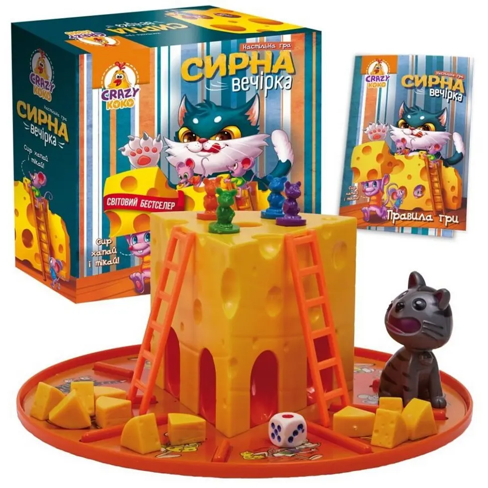 Настольная игра "Сырная вечеринка" VT8055-38 гигантский сыр на круглой осНовое - фото 3