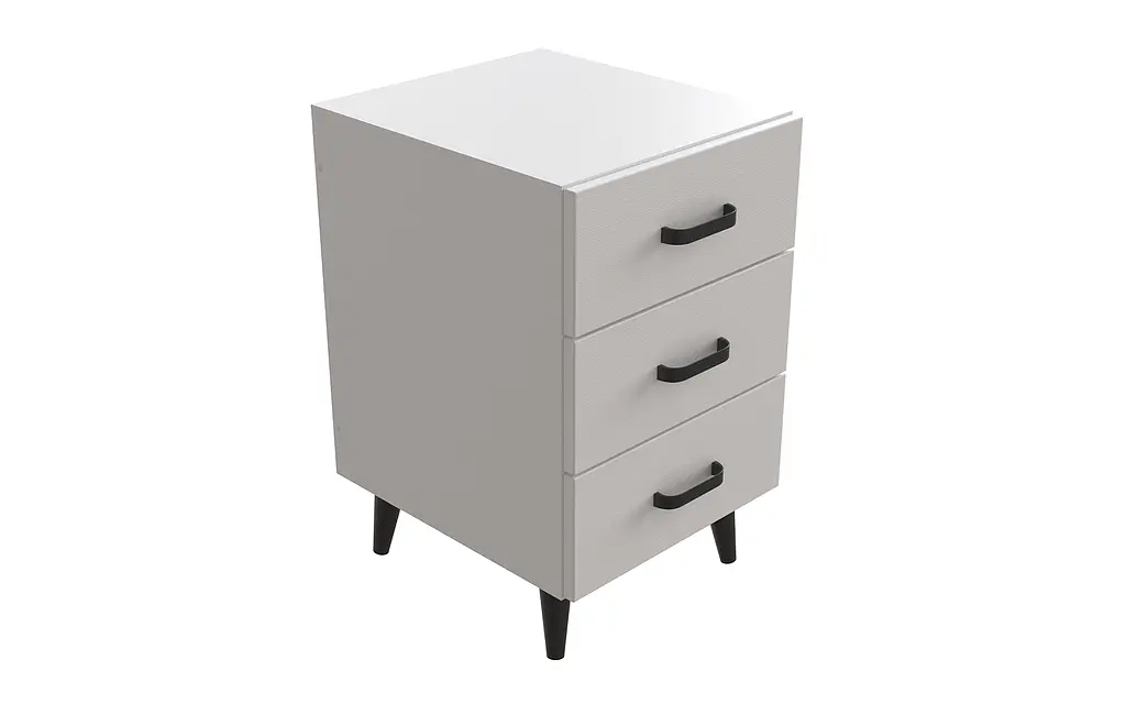 Тумба Віва 3 на конусних ніжках Ferrum-decor 56,5x35x40 Чорний метал ДСП Білий 16 мм (FRD-106823) - фото 2