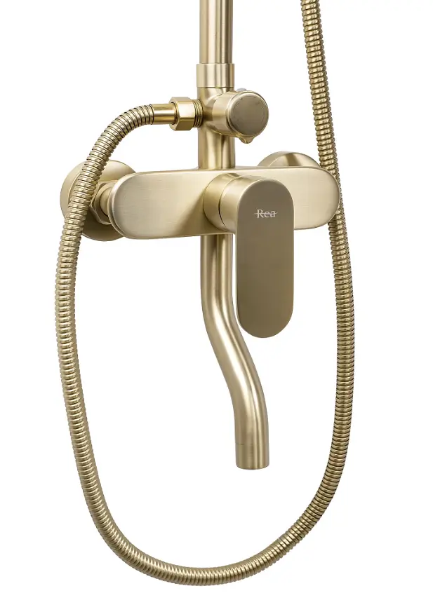 Душова система з виливом Rea Drop brushed gold REA-P7063 - фото 3