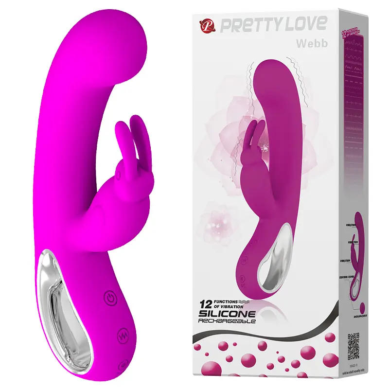 Вібратор-кролик Pretty Love Webb Vibrator Purple Силіконовий, 21х3.5 см фіолетовий - фото 8