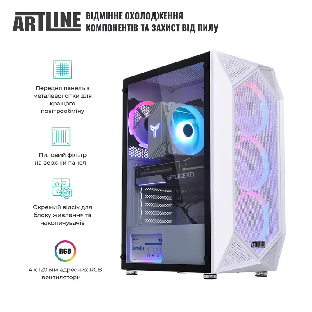 Комп'ютер Artline Gaming X49WHITE (X49WHITEv77) - фото 4