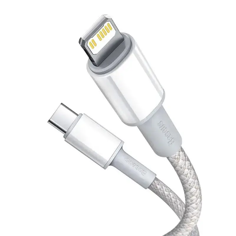 Кабель Baseus High Density Braided Fast Charging Data Cable Type-C to iP PD 20W 2m Білий - фото 3