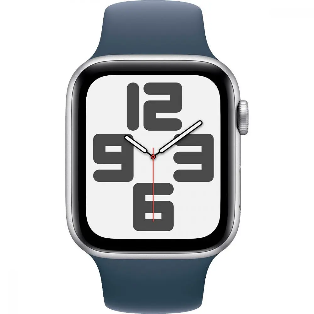 Смарт-часы Apple Watch SE 2 GPS 44mm Silver Aluminium Case with Storm Blue Sport Band S/M (MREC3) - фото 2