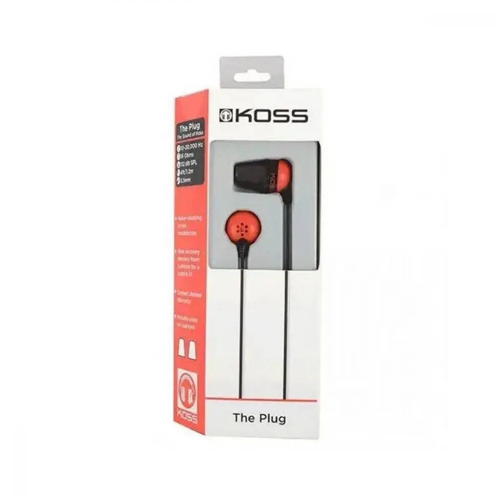 Наушники без микрофона Koss The PLUG Red - фото 5