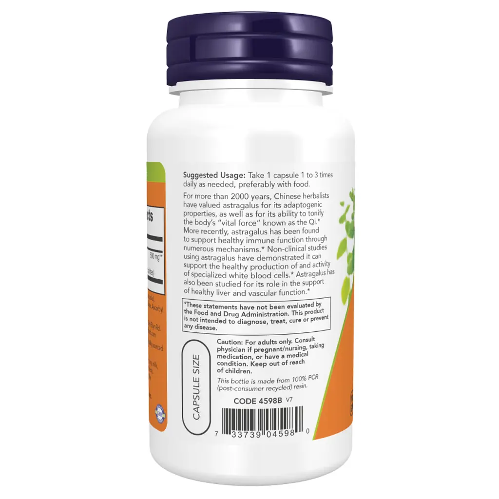 Натуральні добавки Astragalus Extract 500mg - 90vcaps - фото 3