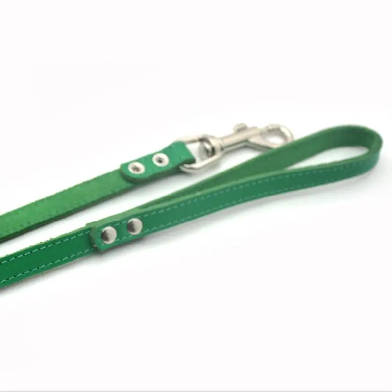 Повідець для собак і котів Zoo-hunt шкіряний Весна зелений 1.2/120 см - фото 2