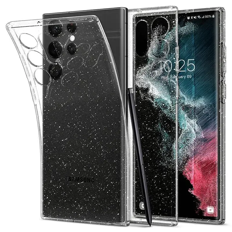 Чохол-накладка Spigen Liquid Crystal Glitter для Samsung Galaxy S22 Ultra SM-S908 Crystal Quartz (ACS03913) - фото 2