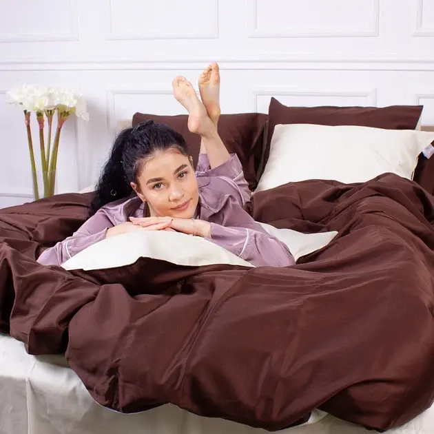 Комплект постільної білизни Mirson Satin Premium Lactic active 110х140 см коричневий (2200013555605) - фото 5