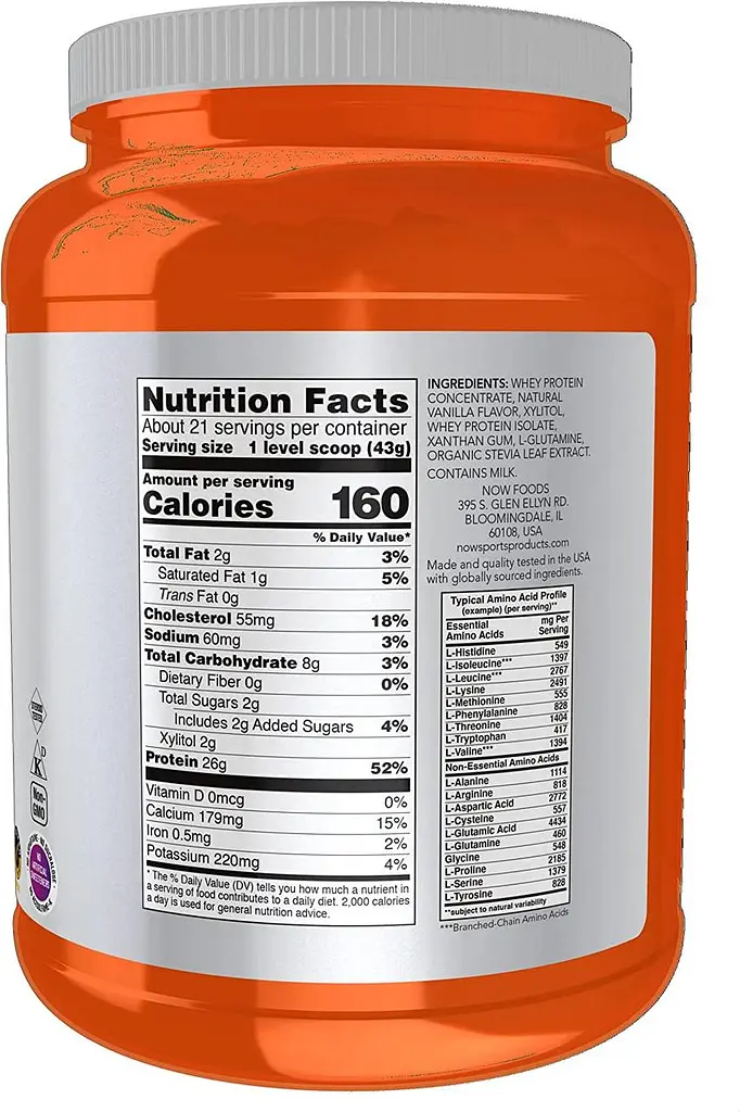 Сироватковий протеїн Now Foods Sports Whey Protein 907 г вешково-ванільний - фото 2