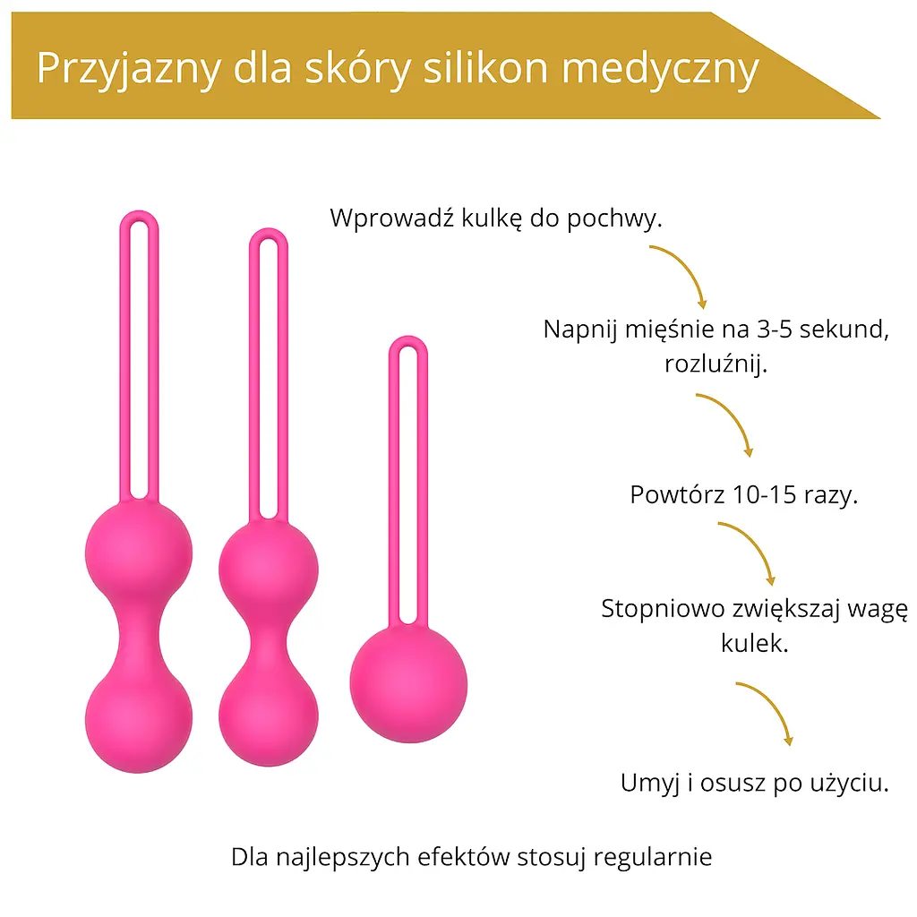 Вагінальні кульки Erospace Sweet Play A12, 3 шт., рожевий - фото 7