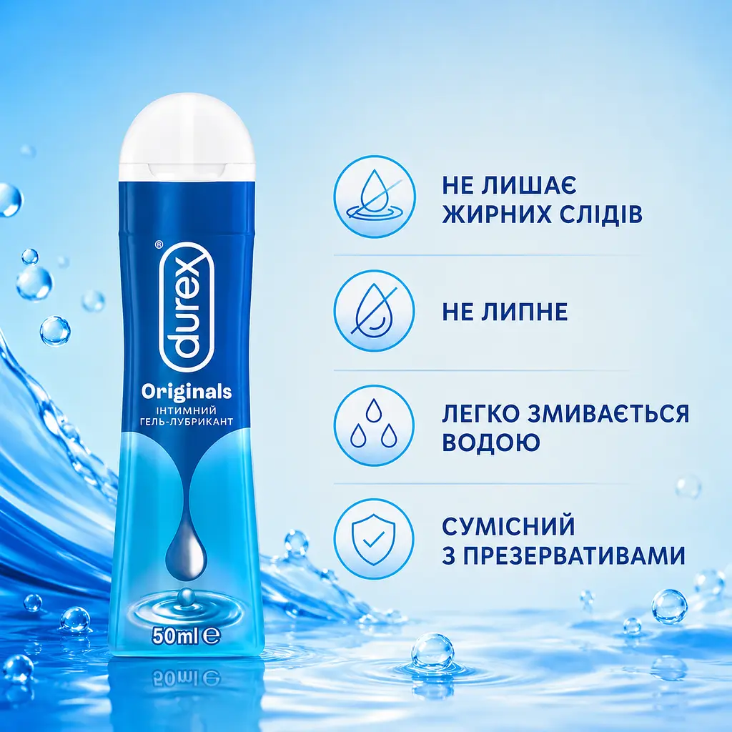 Лубрикант DUREX Play Feel 50 МЛ інтимна гель-змазка на водній основі для додаткового зволоження та комфорту - фото 3