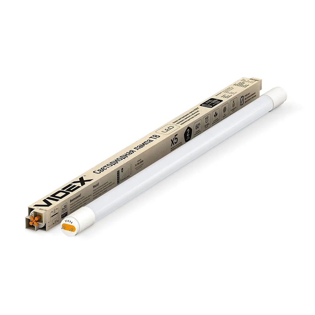 Лампочка Videx LED T8b 18W 1.2M 6200K 220V, матовая (VL-T8b-18126) - фото 2