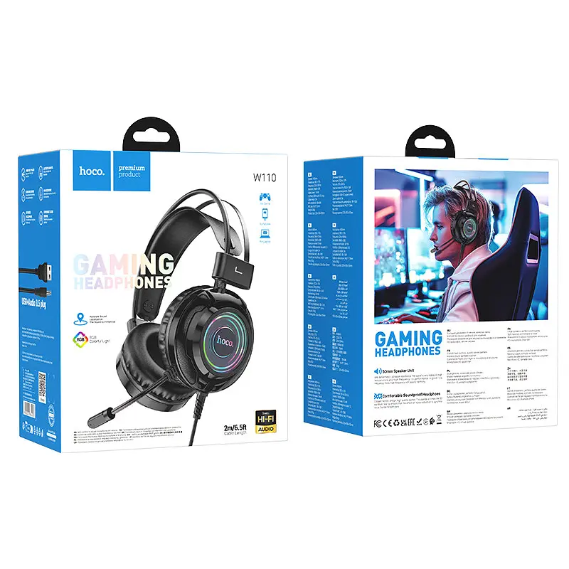 Наушники Hoco W110 Resource gaming headphones черные - фото 2