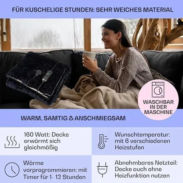 Электрическое одеяло Klarstein Dr.Watson SuperSoft XL 180 x 130 (10033006) - фото 2