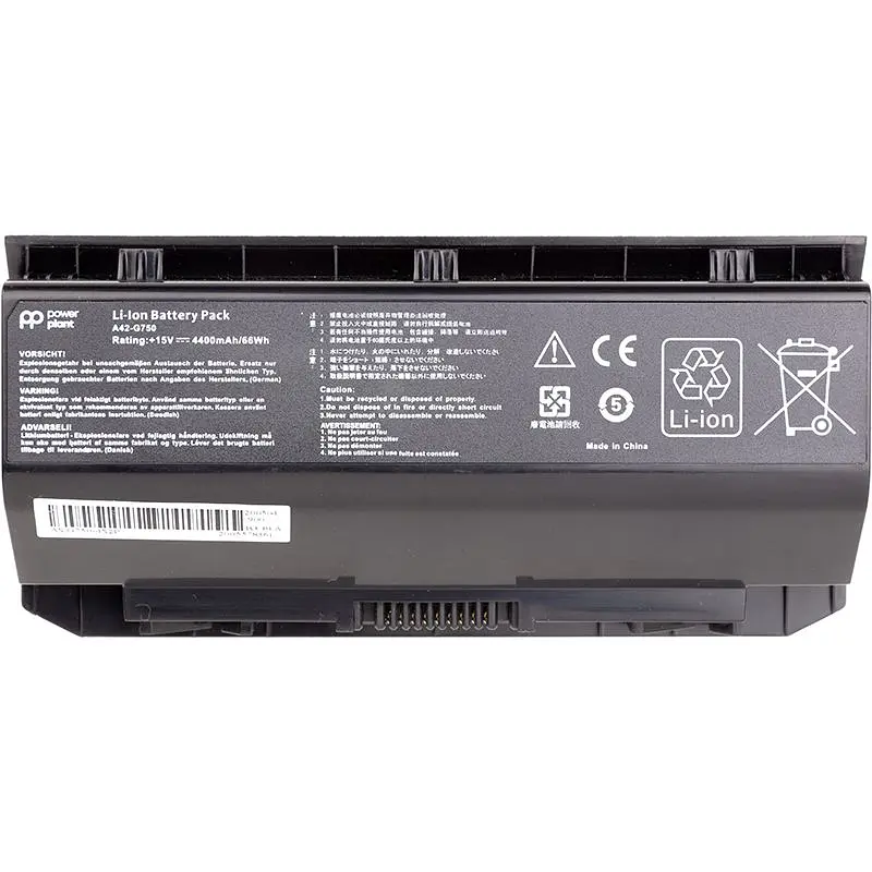 Акумулятор PowerPlant для ноутбуків ASUS G750 Series (A42-G750) 15V 4400mAh (NB431205)