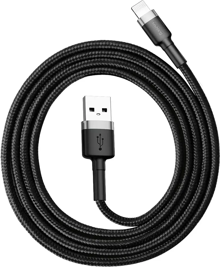 Кабель Baseus Cafule USB for Lightning 2.4A 1m grey black (CALKLF-BG1) - фото 3