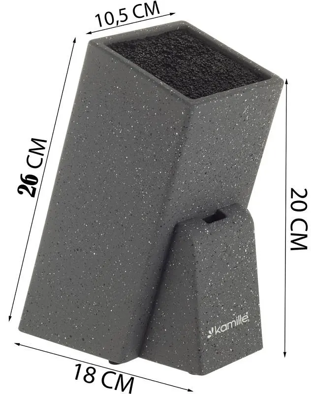 Підставка-колода для ножів Brash Stand з наповнювачем Kamille 10.5x10.5х26 см kuh0007463 - фото 3