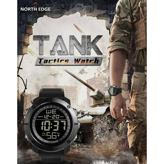 Годинник чоловічий наручний North Edge Tank 5BAR (Чорний) - фото 7