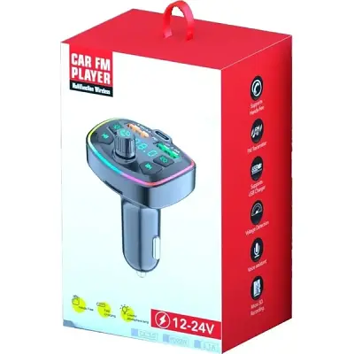 FM модулятор Voltronic Q8 з еквалайзером, 3.1A, USB, TF (FM-Q8EQ) - фото 2