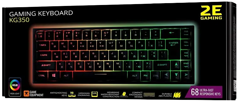 Клавіатура 2E Gaming KG350 RGB Black (2E-KG350UBK) - фото 2