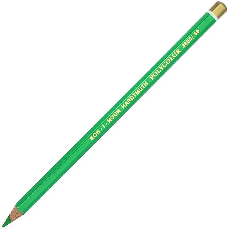 Олівець кольоровий Koh-i-noor Polycolor художній grass green/трав'яний зелений 3800/59