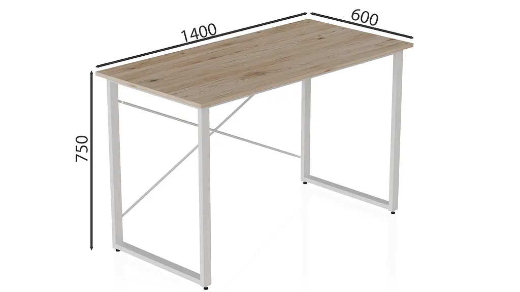 Комп'ютерний стіл Ferrum-decor Дейв 75x140x60 білий ДСП Дуб Сан-Марино 16мм (FRD-102159) - фото 3