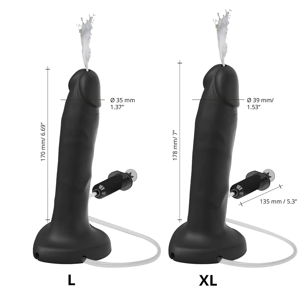 Фалоімітатор, що кінчає Strap-On-Me Squirting Cum Dildo XL, 17.8 см - фото 3