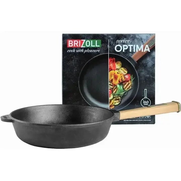 Cковорода Brizoll Optima чавунна з ручкою 24х6 см (O2460-P) - фото 2