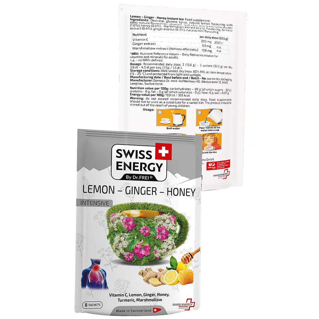 Чай від застуди Swiss Energy Herbal tea Lemon - Ginger - Honey 8 пакетиків - фото 2