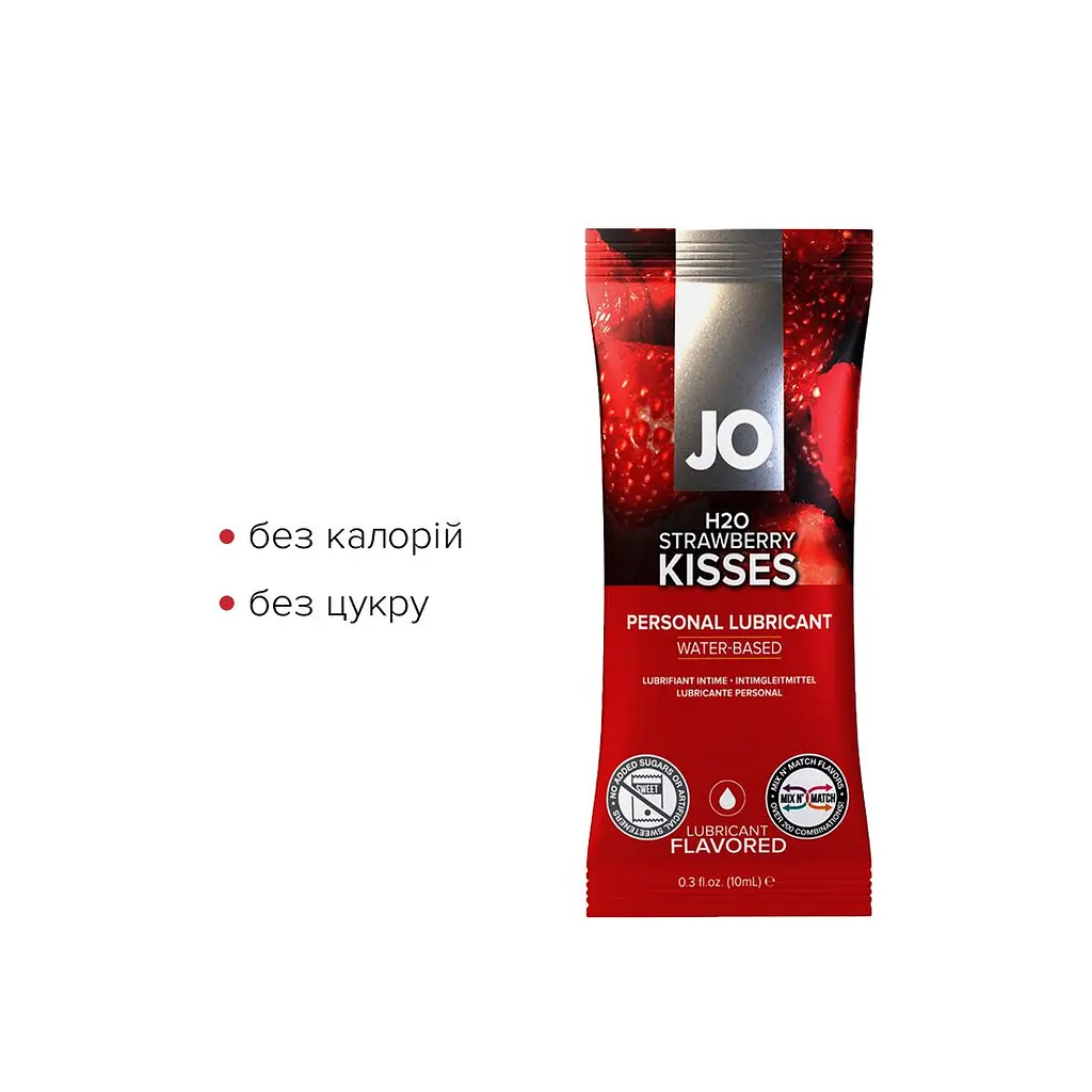 Набір лубрикантів Foil Display Box – JO H2O Lubricant – Strawberry – 12 × 10ml - фото 3