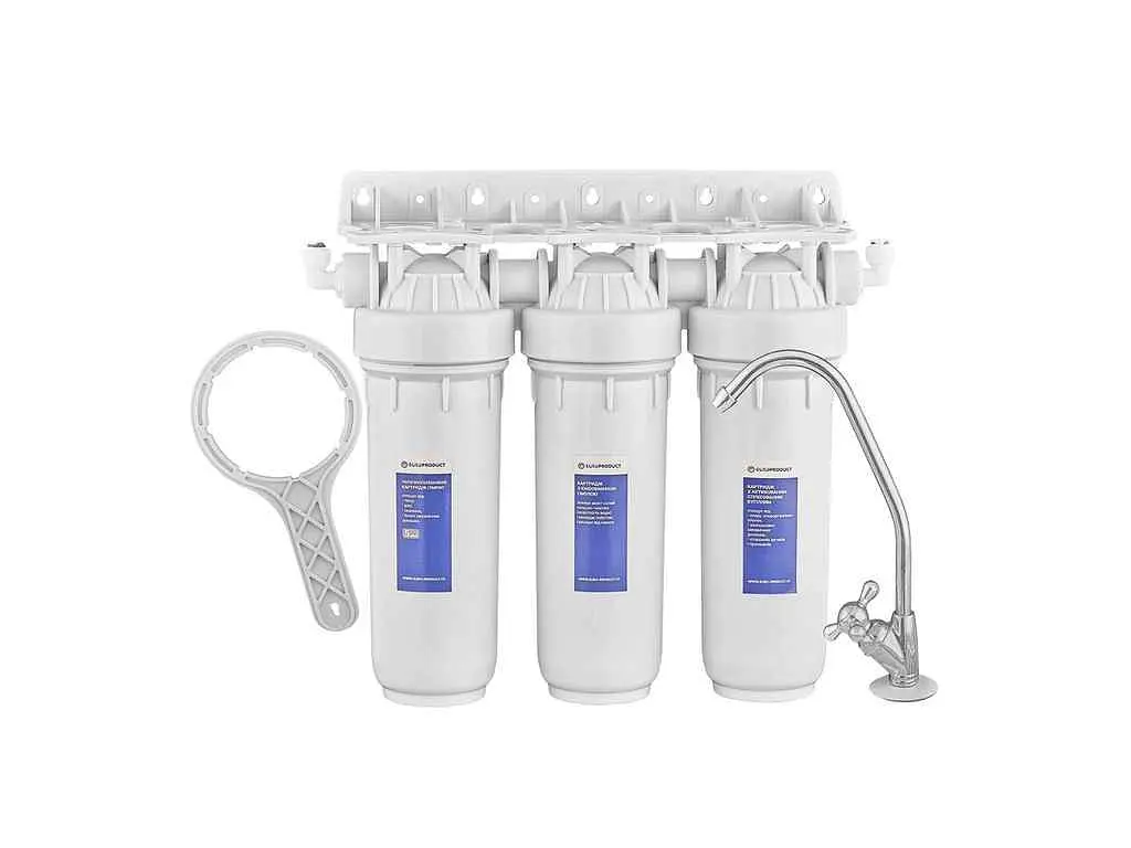 Система очищення питної води EUROPRODUCT 3ст.EPV-70, (ППР5+пом'якш.+спрес.вуг.)
