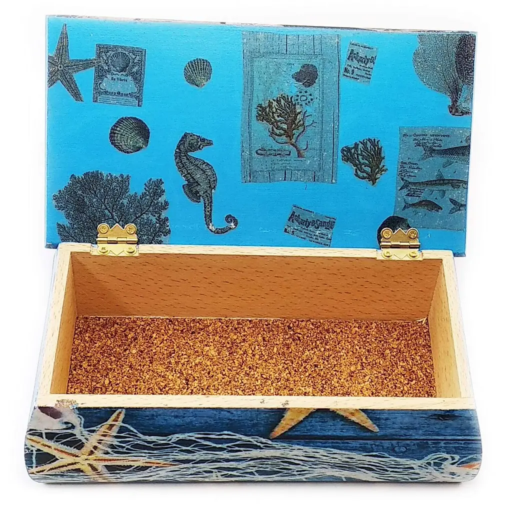 Шкатулка Морська масив дерева 21.5х11.5х7 см - фото 2