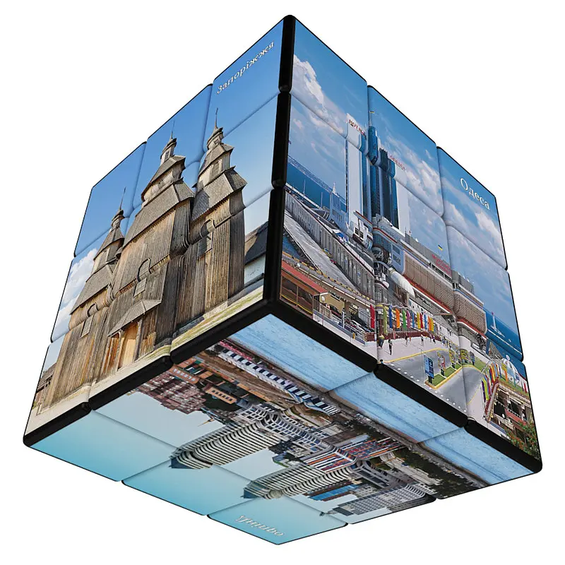 Брендовий кубик 3х3 Міста України V-CUBE 3х3 Ukraine 00.0385 - фото 3
