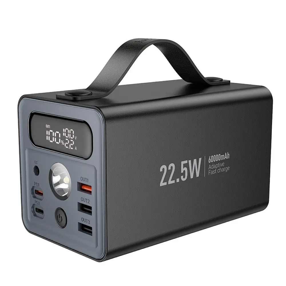 Портативна батарея - зовнішній АКБ Hoco J138 60000 mAh 12в power bank - фото 2