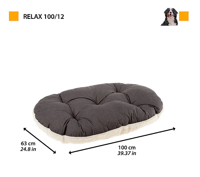 Подушка для собак і котів Ferplast Relax F 100/12 зі штучним хутром сіра 103×63 см 82100097 - фото 2